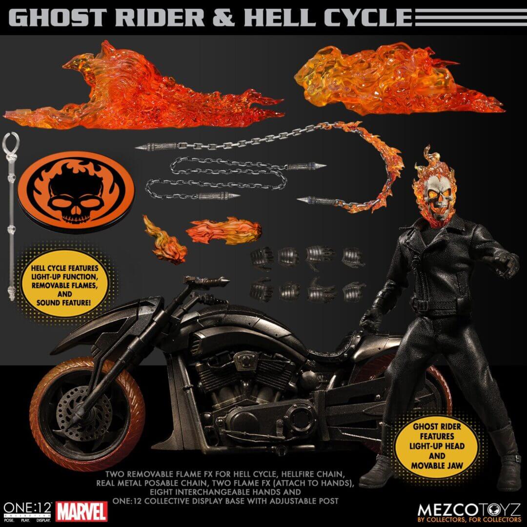 Ghost Rider & Hell Cycle Set One:12 Collective Figure by Mezco